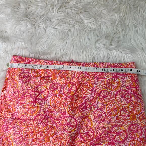 Lilly Pulitzer Women's Skirt Ten Speed Bicycle Print Skirt Size 8 Pink Resort - Picture 2 of 16
